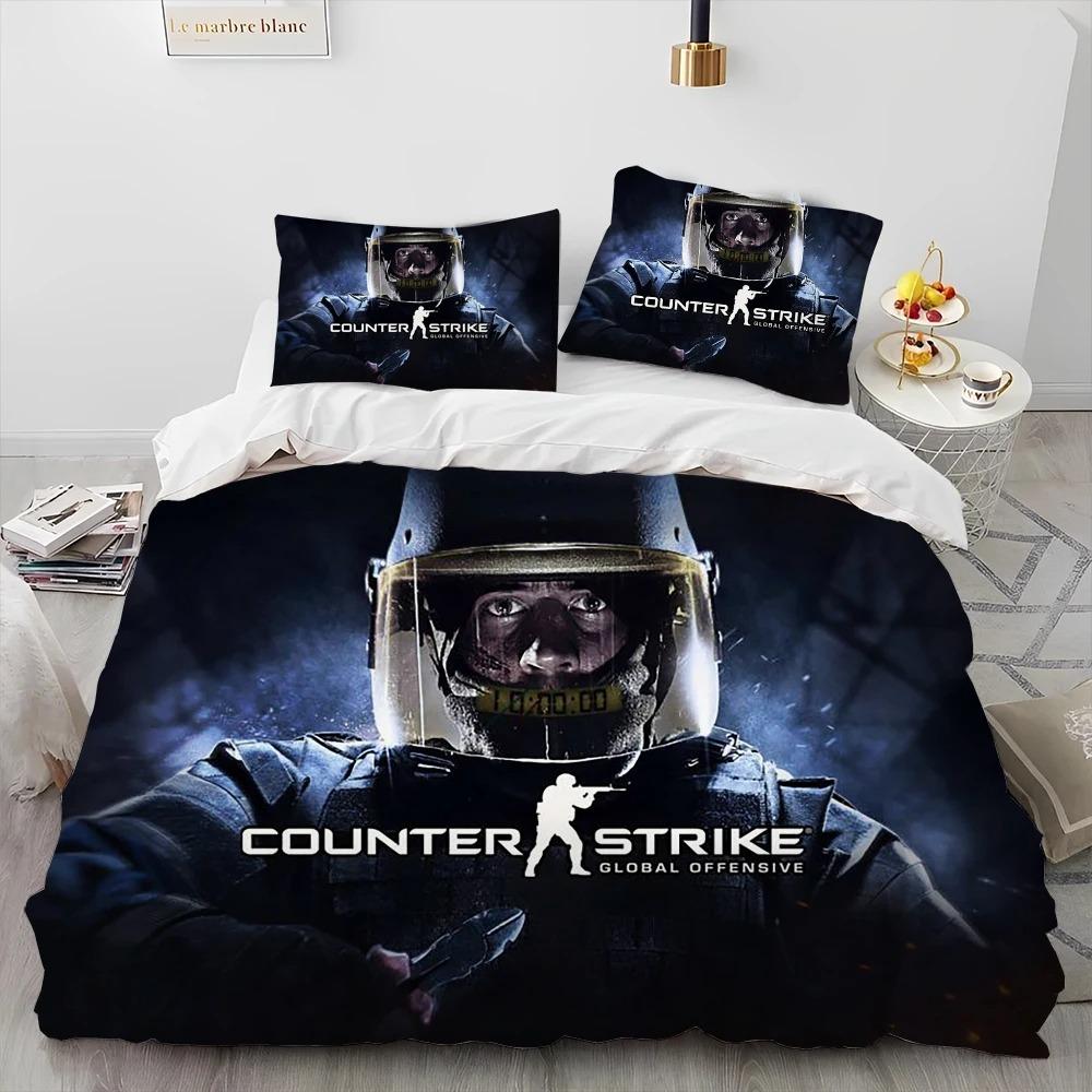 Cs GoGame GamerCounter Strike Comforter Bedding SetDuvet Cover Bed Set Quilt Cover PillowcaseKing Queen Size Bedding Set Boy