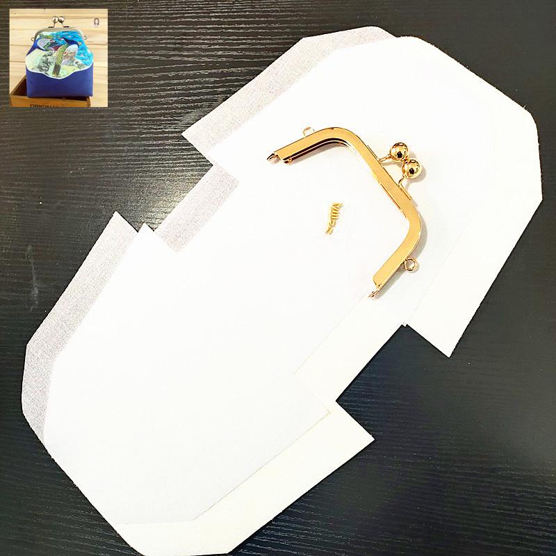 DIY Lazy Person Purse Kit: Stiff Frame, Cotton Cut, Auxiliary Materials & Pins Included