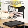 Dish Drying Rack For Kitchen Counter Space-Saving 2-Tier Dish Rack Pot Lid Drainer Organizer Stand Heavy Duty Utensil Holder For