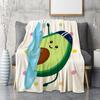 Süße Avocado Lustige Kawaii Fruchtdecke Weiche Leichte Überwurfdecken Gemütliche Flanell Bettüberwürfe für Sofa Couch Reise Zimmer Dekoration