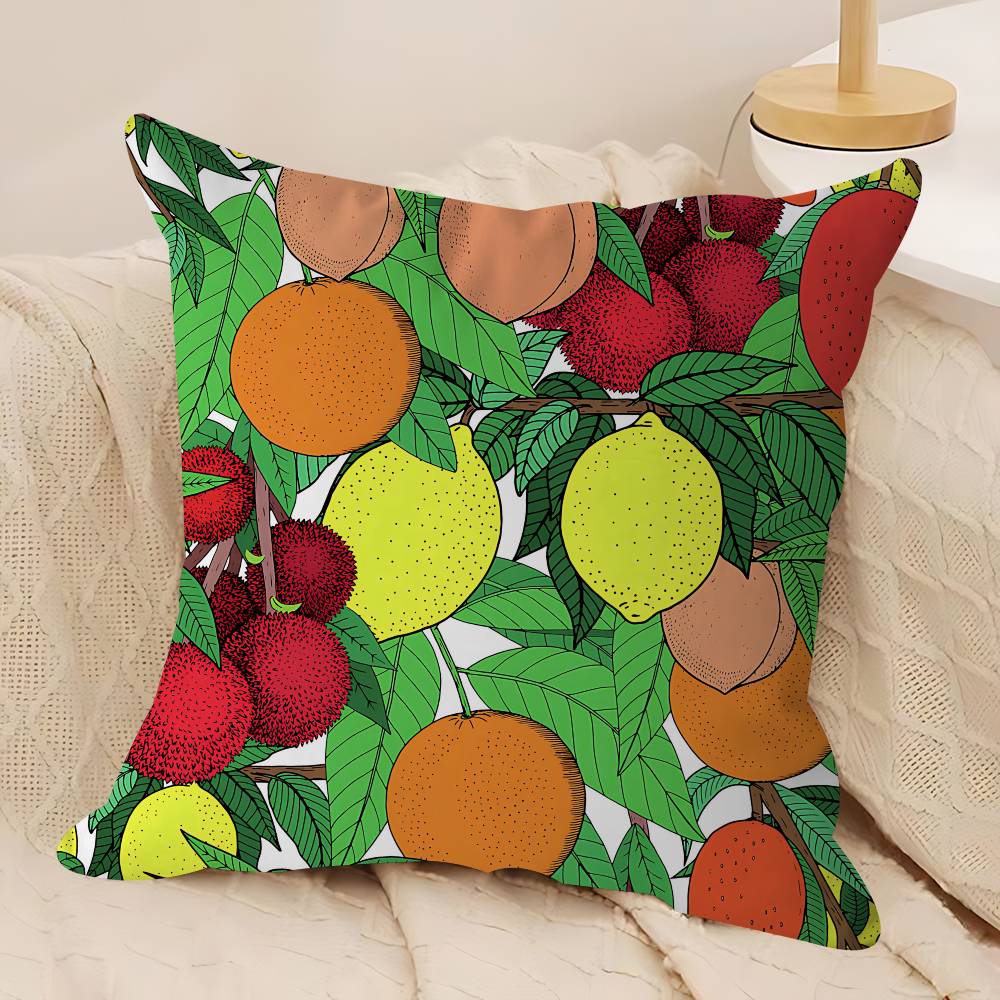 

Art Fruit Cushion Cover Inches Farmhouse Decor Home Throw Pillow Covers For Couch Decorations 12x12Inch
