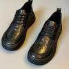 2025 Spring New Mens Business Casual Leather Shoes Fashion Versatile Round Head Soft Sole Leather Shoe British Style Dress Shoes
