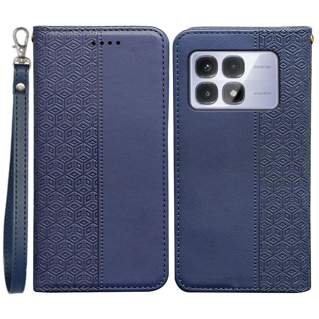 For Xiaomi Redmi K70 Ultra Wallet Phone Case Strong Magnetic Checkered Pattern Imprint Leather Flip Cover