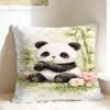 Cute Panda Pillow Case  Square Pillow Cover For Living Room Bed Chair Funny Cushion Cover