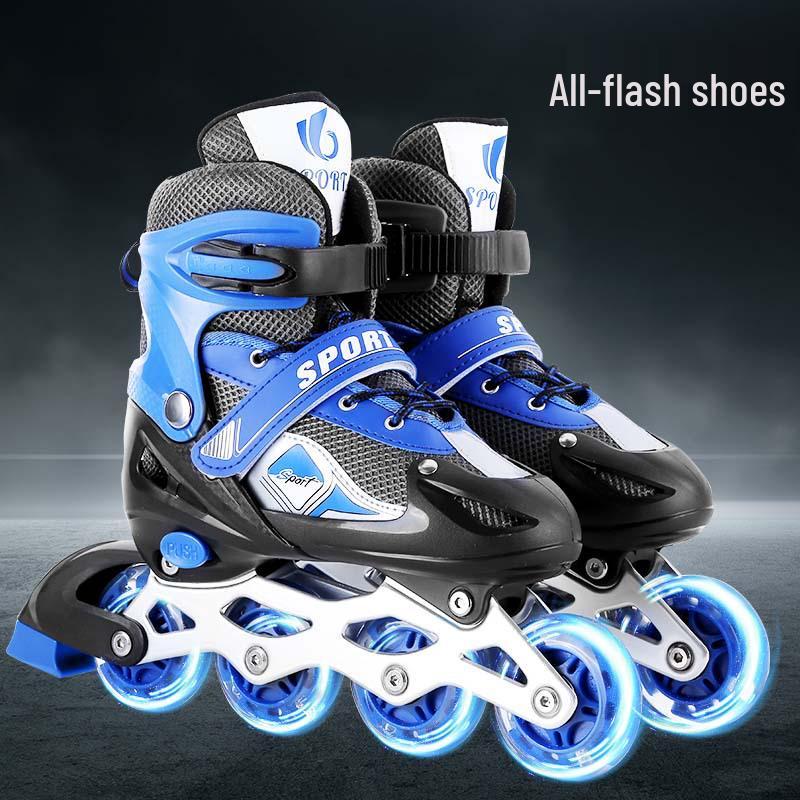 Adjustable Flashing Roller Skates for Kids and Adults