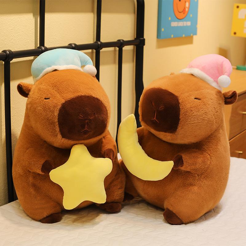 New Good Night Kapibala Doll Plush Toys Girls Nightcap Star Capybara Doll Doll