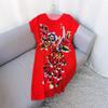 Silk/Cotton Fabric Dress Homewear Shoelace Round Collar Skirt Special Treatment Peacock Open Screen Cotton Nightgown Women