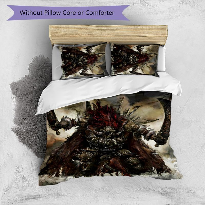 3pcs Game E-ELDEN R-RING pattern bedding set duvet cover set includes duvet cover &pillowcases, perfect all season bedroom decoration & gift