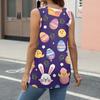 Women's Sleeveless Easter Print Vest Blouse