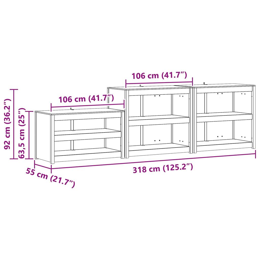 Outdoor Kitchen Cabinet with Shelf MEPPEL 3 Pieces Natural Douglas Fir