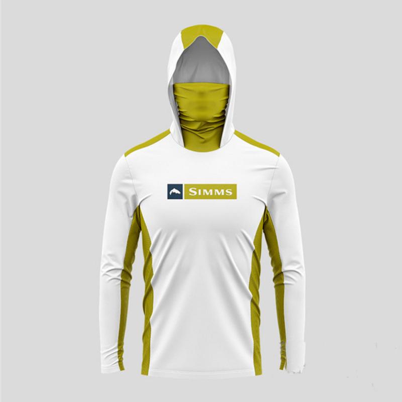 SIMMS 2024 Men's UV Protection Hooded Fishing Shirt with Sun Mask