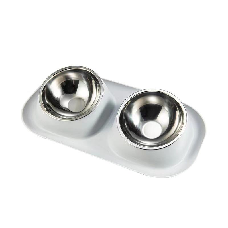 Durable Stainless Steel Cat And Dog Bowl Set Non-slip Leak-proof Wholesale Pet Feeding Supplies