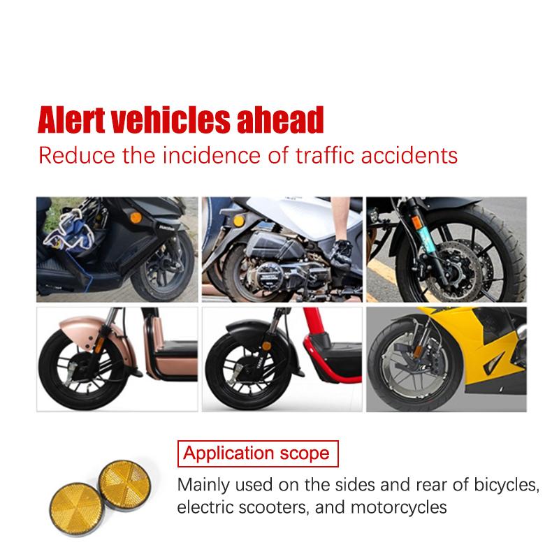 Motorrad, Elektrofahrrad, Hochreflektierender runder Reflektor, Reflektor, Hinterrad-Schutzblech-Bremswarnvorrichtung