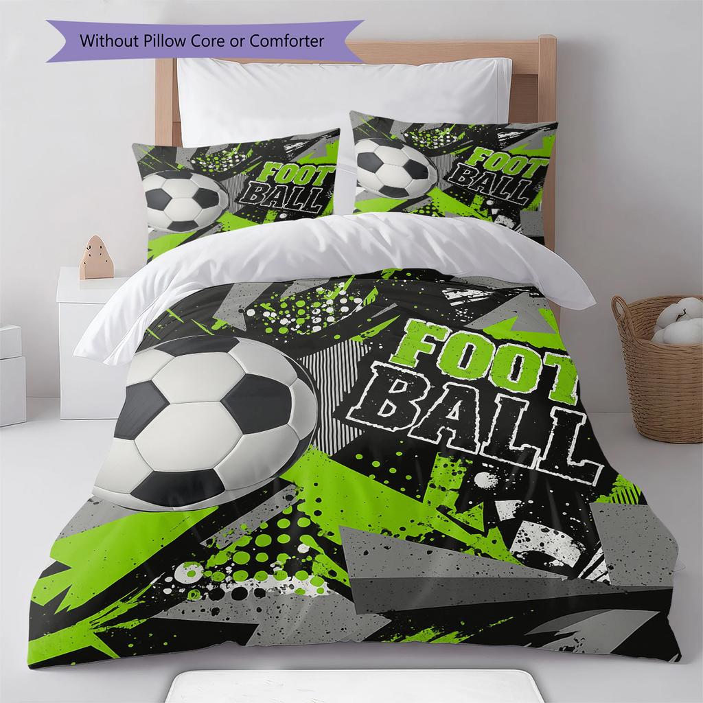 Set cu cuvertură și fețe de pernă cu model de desene animate Decorare casă Cadou de ziua de naștere (1 * husă de pilotă + 2 * fețe de pernă, fără miez)