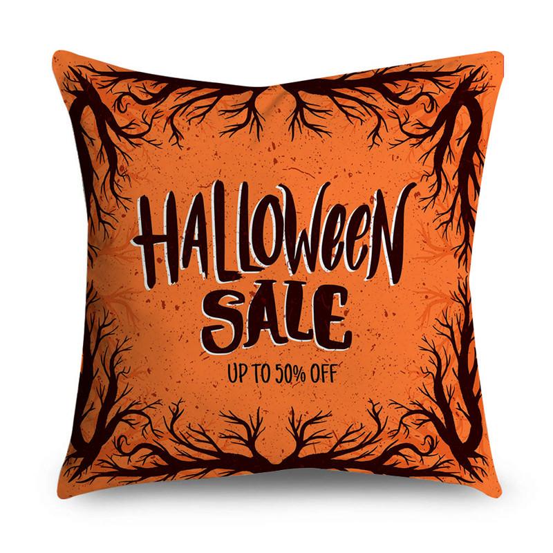 Halloween Theme Horror Pumpkin Wizard Print Pattern Cushion Cover Home Living Room Sofa Decoration Square Throw Pillow Cover