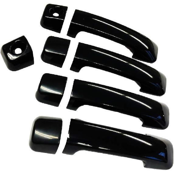 Black Door Handle Covers Compatible with Toyota Tundra+Sequoia 4DR