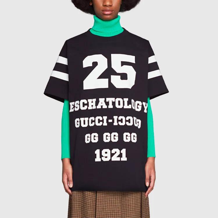 GUCCI 1921 SS21 Regular Sleeve T Shirt Women's Black (Unisex) T-Shirts 660744 XJDKK 1289 NEW