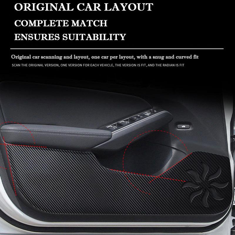 4PCS Carbon Fiber Texture Door Anti-dirty Anti-kick Pad Cover Sticker For Honda Accord 2014- 2024 Accessories