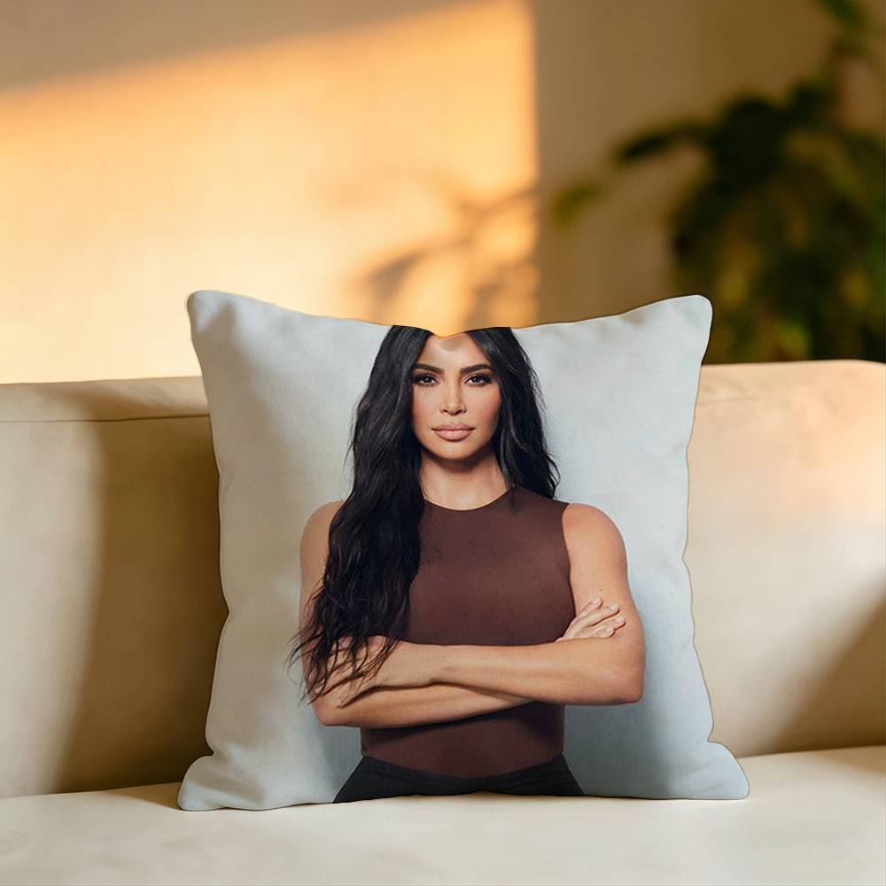 Popular Actress KKim Kardashian Square DoubleSided printed Pillow Case Bedroom Bedside Pillow Sofa Cushion Cover