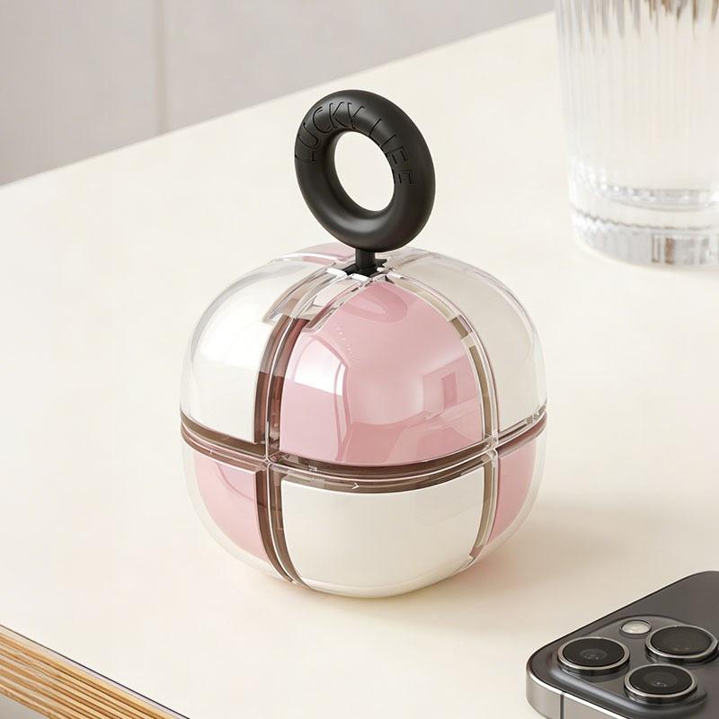 Mini Pill Case with Handle Compact Daily Pill Organizer for Pocket Purse Outdoor Travel