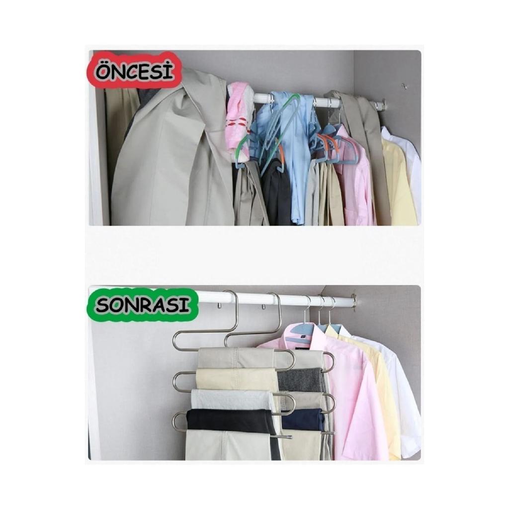 5pcs 5 Tiers Trouser Hanger Scarf Hanger Shawl Dress Clothes Scarf Tie Towel Closet Organizer