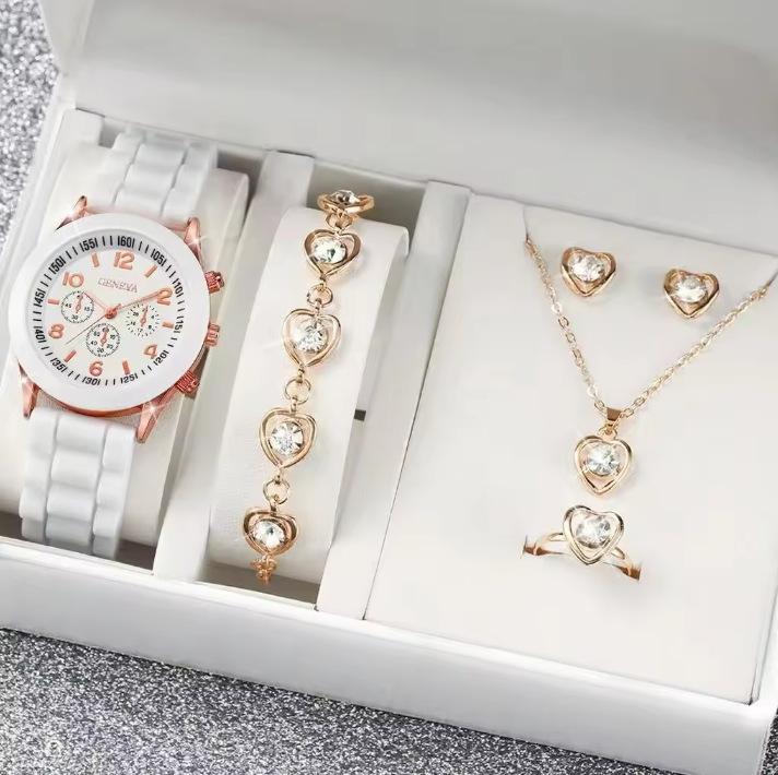 Simple And Versatile Fashion Women'S Watch 5Pcsset Boutique Gift Set For Women