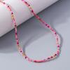 Fashion Candy Color Beaded Necklace Colorful Beads Boho Choker Necklace for Women Girls Holiday Jewelry Gifts