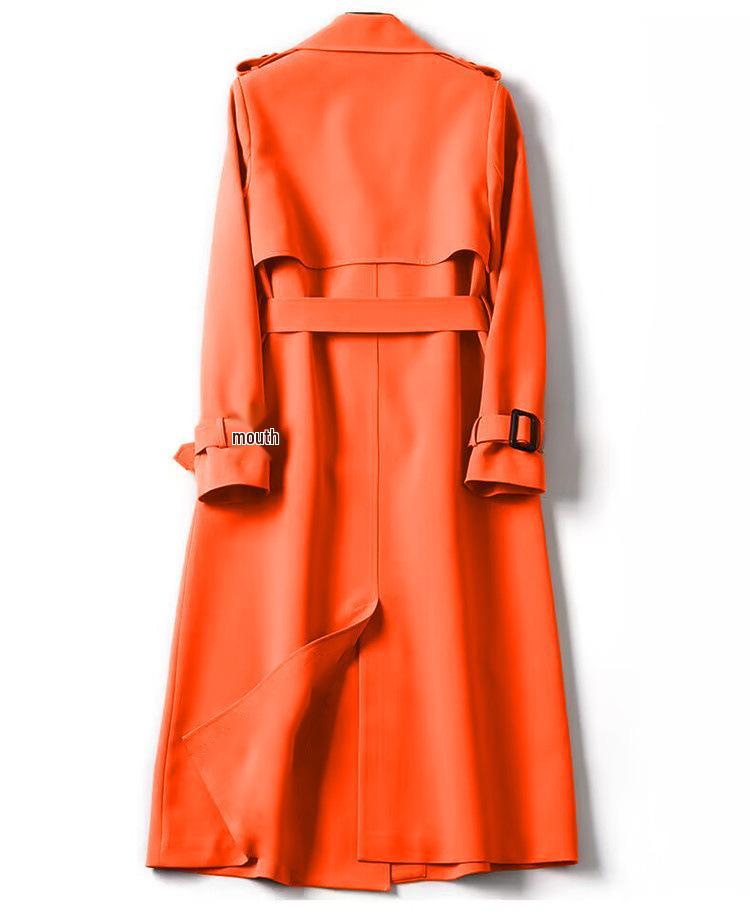 Women's Mid-Length Korean-Style Trench Coat, Plus Size & Petite, Trendy British Over-the-Knee Outerwear