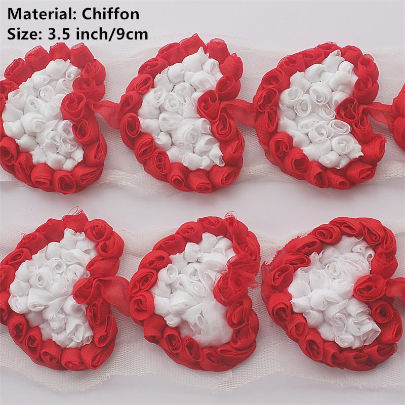 20 Stück Große Chiffon-Rosen-Herz-Aufnäher für DIY Baby Mädchen Kleidung Kleid Strampler Hemden Nähdekorationen Haarschleifen-Zubehör