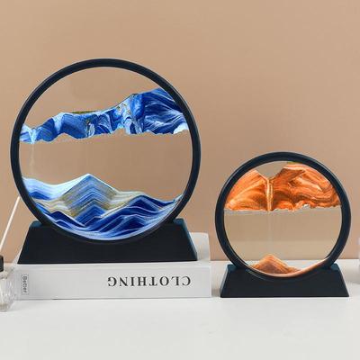 Pintura Dinâmica 3D Grande de Areia Movediça para Decoração de Sala de Estar - Artesanato Artístico para Casa e Ornamento para Presente de Aniversário