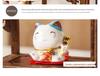Ceramic Lucky Cat Ornament for Home Decor, Living Room, and TV Cabinet