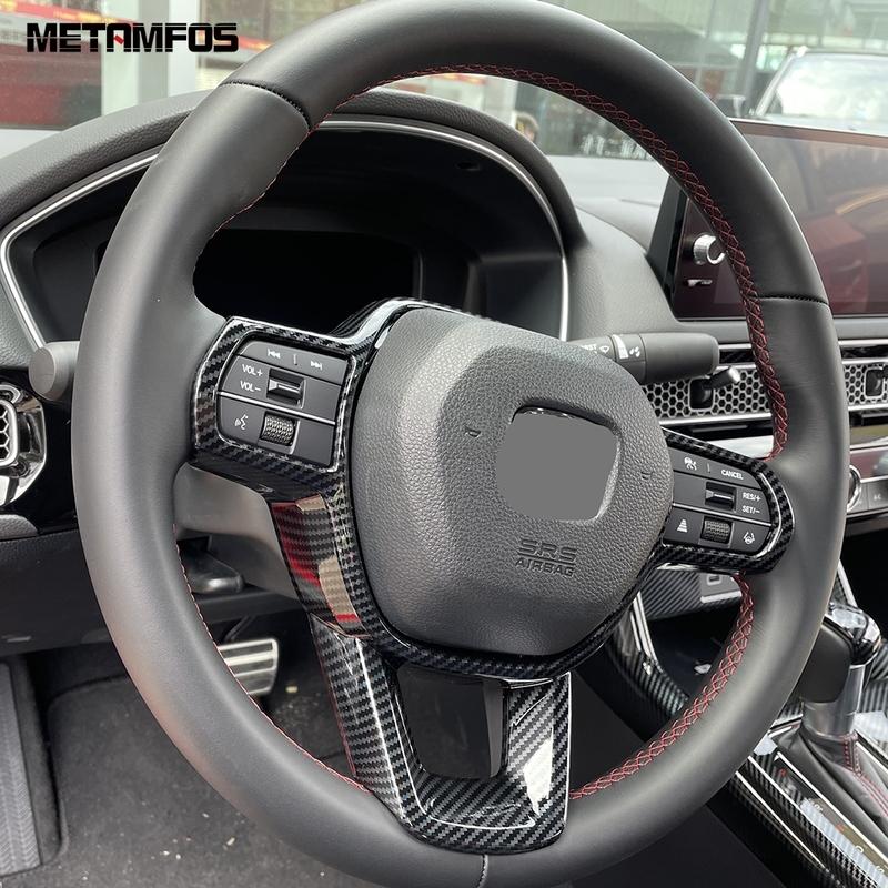 Accessories For Honda Civic 11th -2025 Integra -2025 Carbon Fiber Steering Wheel Cover Molding Trim Decoration Frame