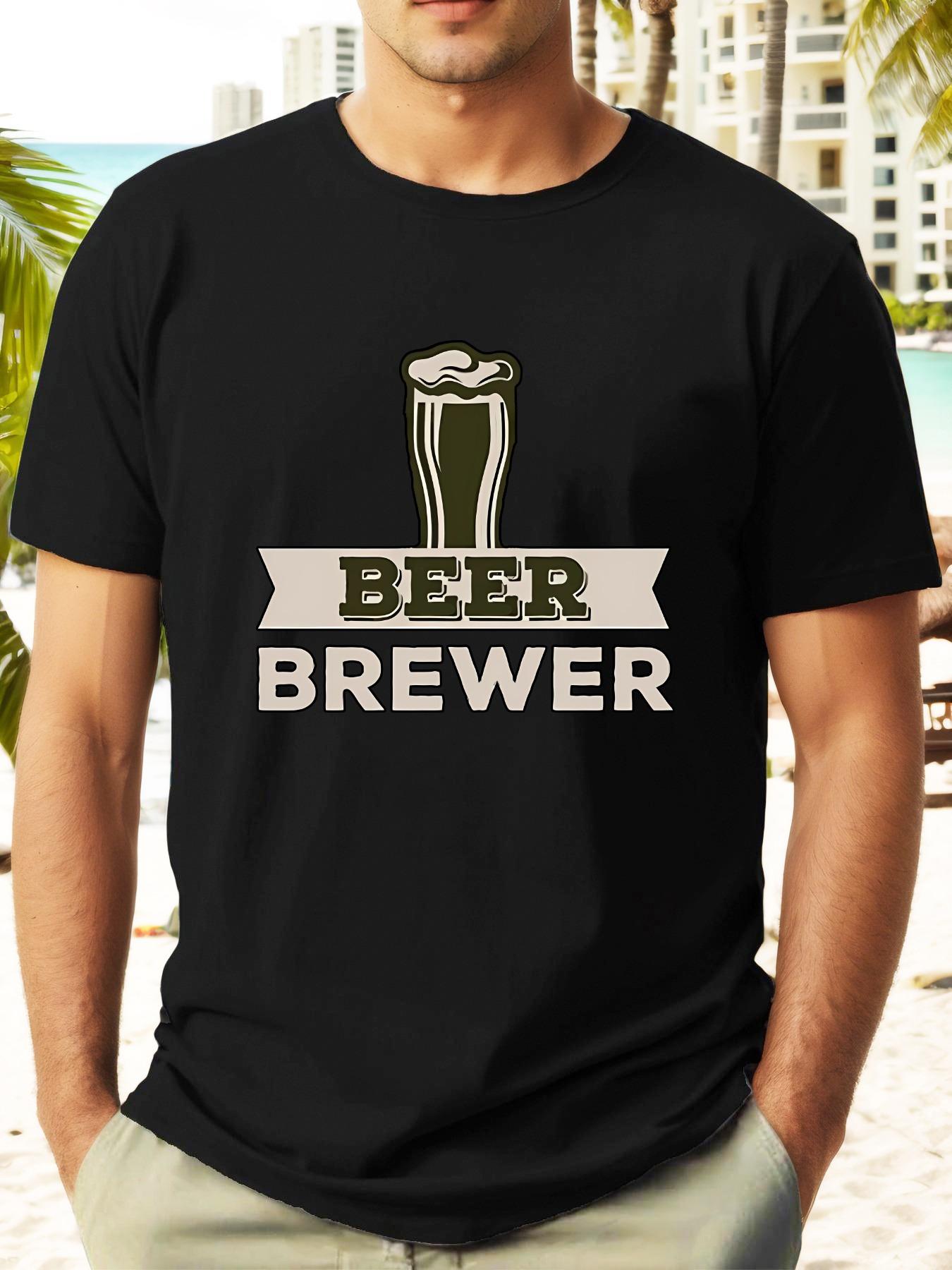 

Stylish Summer Short-Sleeve T-shirt with a Simple Beer Brewing Design. XXL