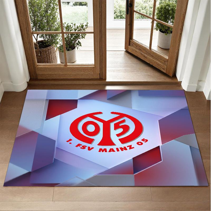 Mainz FC Design Crystal Velvet Rug Soft Decorative Mat for Bedroom Entrance