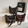 New plaid bag Korean ins literary and art fan college student class tote bag versatile commuter shoulder bag