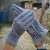 Женские перчатки из кашемира для езды на открытом воздухе, лыжные перчатки Plus Velvet, утолщенная шерсть, варежки для вождения с закрытыми пальцами, перчатки для сенсорных экранов