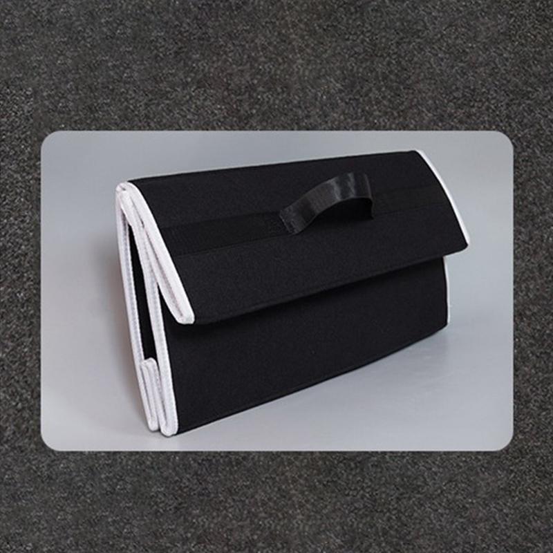 Foldable Premium Dark Gray Felt Storage Box Large Organizer Car Trunk Boot Auto Parts Anti Slip Home Office Durable Tool Box