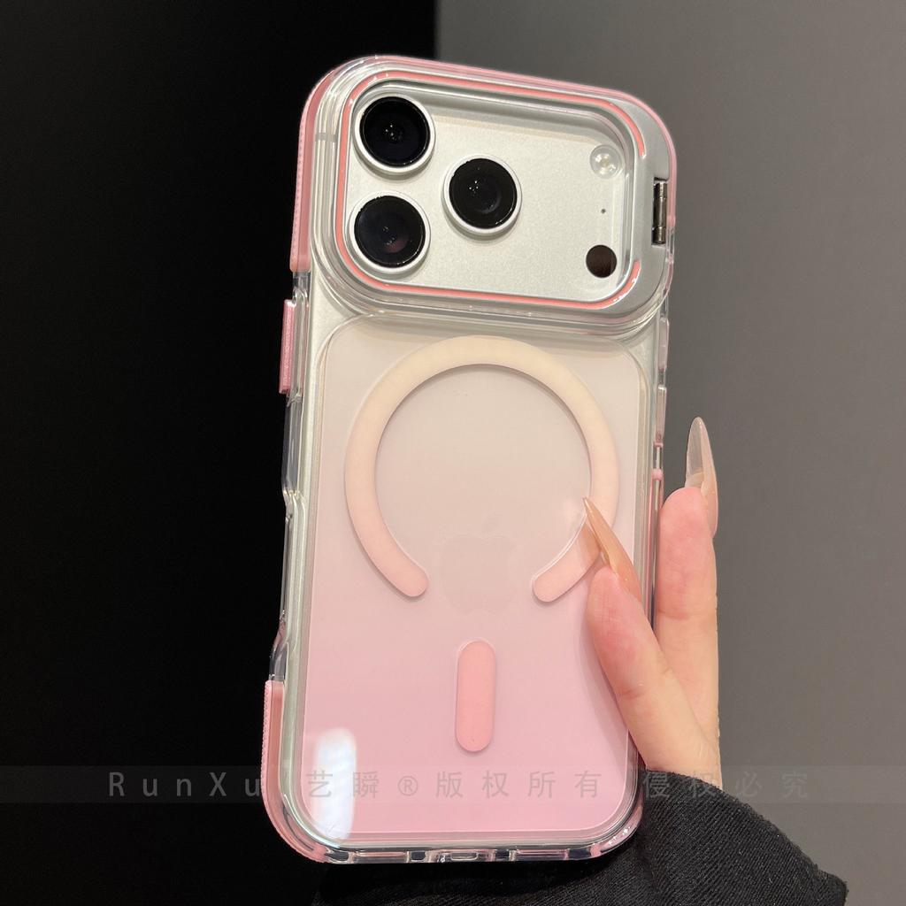 Gradual change smudge transparent case for Apple 11ProMax mobile phone case new iPhone11 frame invisible bracket