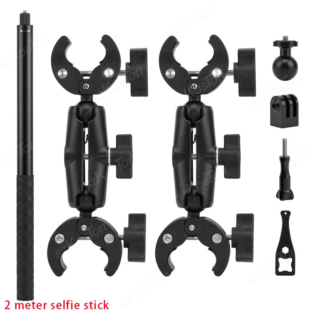 For Insta360 X3 X4 Motorcycle Bicycle Panoramic Selfie Stick Monopod Mount Handlebar Bracket For GoPro 13 12 11 10 DJI Accessory
