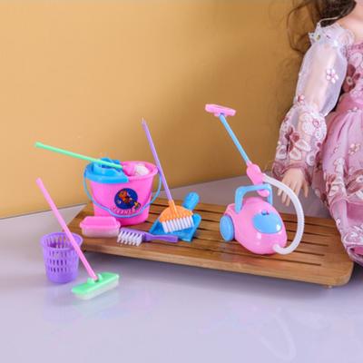 Lot de 9 mini balais à franges pour jouets, kit d'outils de nettoyage pour maison de poupée