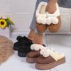 Autumn and winter new cotton slippers women's thick-soled comfortable home couple wear wool shoes to keep warm half a pack of snow boots women