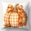 Heimdeko Herbstkürbisse Mit Schleife Druck Kissenbezüge Muster Kissenbezug Geeignet Für Sofa Schlafzimmer Auto Kissenbezug