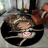 3D Cute Ballet Girl Ballerina Fairy Cartoon Area Rug,Round Carpet for Living Room Bedroom Sofa Decoration,Kid Non-slip Floor Mat