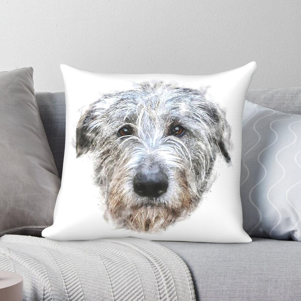 Stunning Irish Wolfhound Square Pillowcase Polyester Linen Velvet Creative Zip Decorative Throw Pillow Case Room Cushion Case