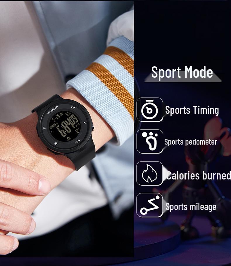 Sanda Multifunctional Waterproof Sports Watch with Pedometer and Calorie Tracker