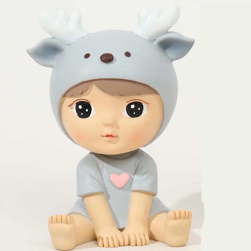 Nodding Couple Doll Ornament - Cute Resin Decoration for Cars & Cakes