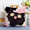 Cute cartoon little black cat Cushion Cover Washable Linen comfort Soft  for Sofa Bed Cozy Home Room Decor