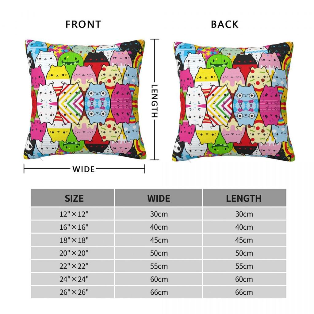 Gatti contro Cetriolini (4) Federa Quadrata Copricuscino Cuscino Decorativo Per Casa Divano Soggiorno