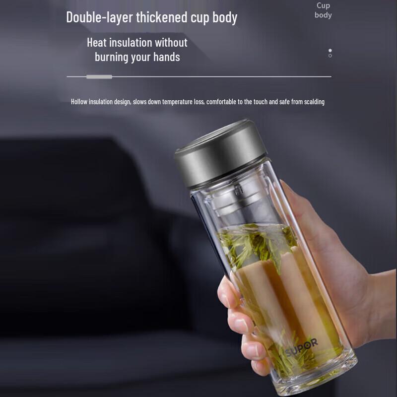 SUPOR Double-Layer Heat-Resistant Glass Cup
