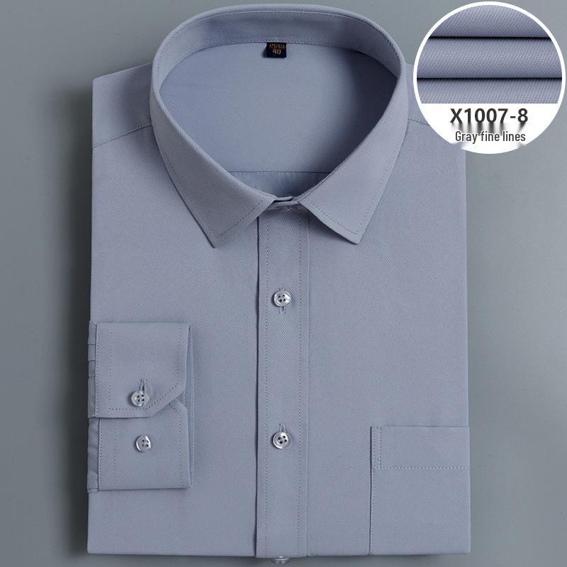 

Мужская однотонная рубашка с длинным рукавом на весну 2024 года: Молодежный Профессиональный Белый Легкий в Уходе для Собеседований 44